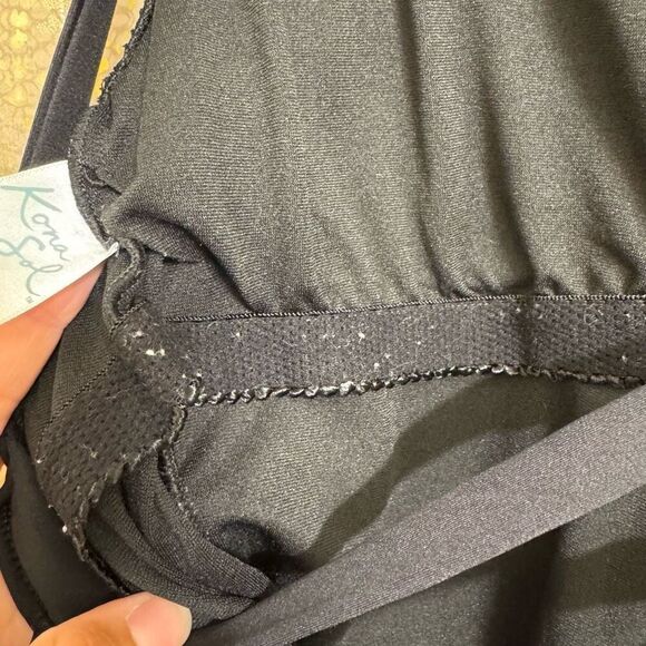 Kona Sol Black Tie Front Or Back One Piece Swimsuit Large - Picture 3 of 8